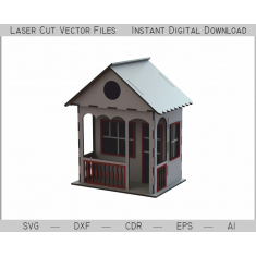 Small House Laser Cut Vector Template
