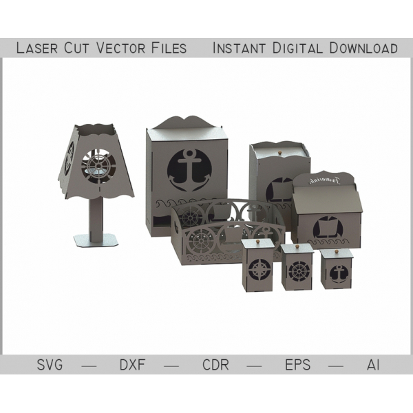 کودکان دریای لیزر برش Vector Set — دریایی اتاق کودکان و نوجوانان, قالب کودکان دریای لیزر برش Vector Set — دریایی اتاق کودکان و نوجوانان, قالب