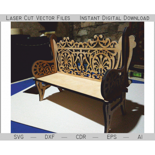 Orné de Jouets Banc Laser Cut Fichier Vectoriel (SVG DXF IA EPS, CDR) Orné de Jouets Banc Laser Cut Fichier Vectoriel (SVG DXF IA EPS, CDR)