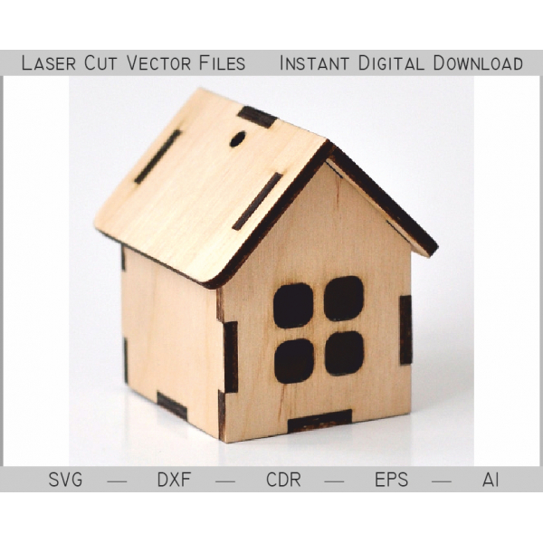 Malý Dům Laser Cut Vektorové Šablony pro Okamžité Stažení Malý Dům Laser Cut Vektorové Šablony pro Okamžité Stažení