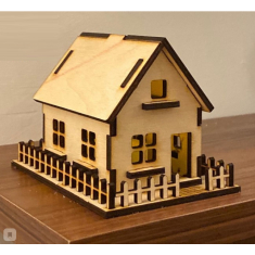 Piccola Casa Di Taglio Laser Modello Vettoriale