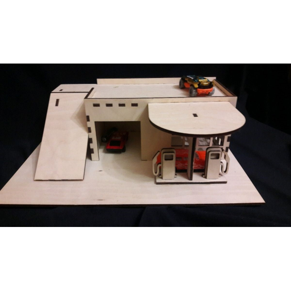 Toy Car Parking Garage and Gas Station Laser Cut Template Toy Car Parking Garage and Gas Station Laser Cut Template