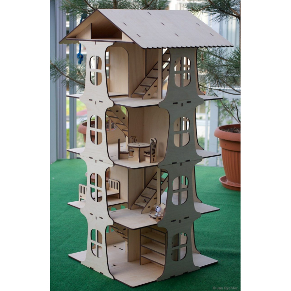 5-Story Dollhouse Laser-Cutting-Datei