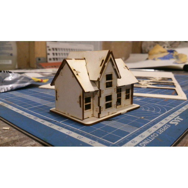 Miniature Laser Cut House Template — Editable Vector File Miniature Laser Cut House Template — Editable Vector File