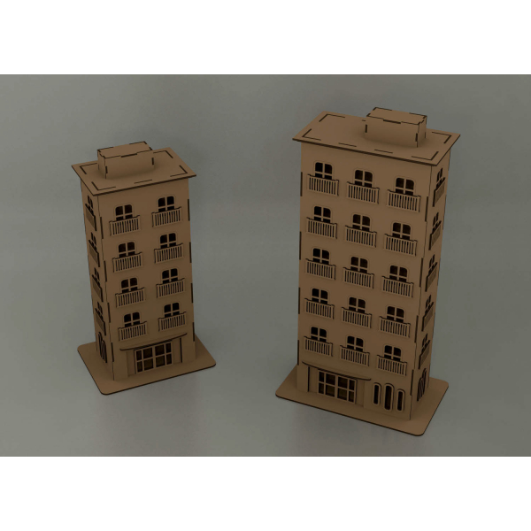 High-Rise Building Laser Cut Vector Template for Plywood & MDF High-Rise Building Laser Cut Vector Template for Plywood & MDF