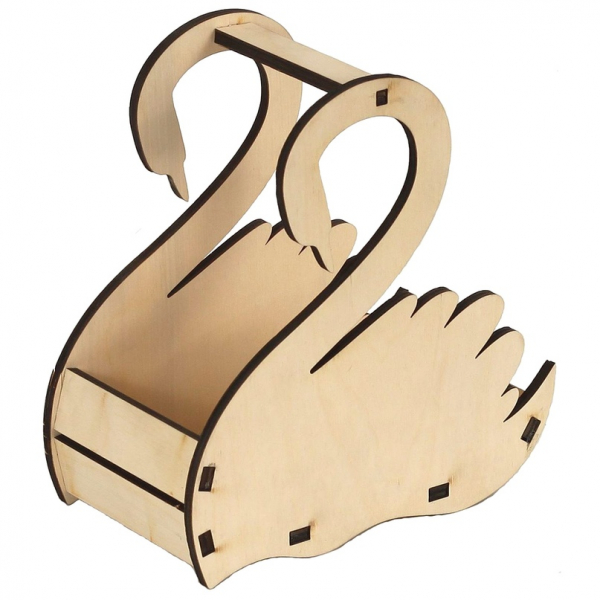 Swan Panier de Fleurs de Coupe de Laser de Fichier Vectoriel (SVG, DXF, PDF)