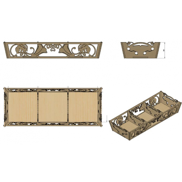 Blumen-Fach-Laser-Cutting-Datei — Dekorative Pflanzer-Vektor-Vorlage Blumen-Fach-Laser-Cutting-Datei — Dekorative Pflanzer-Vektor-Vorlage