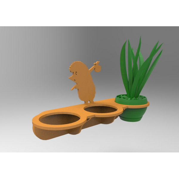 Keranjang Bunga dengan Landak-Templat Vektor Potongan Laser (SVG, DXF)