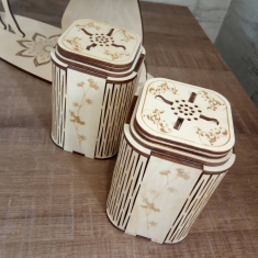 Dózy na Sůl a Pepř - Laser Cut Vektor Šablona
