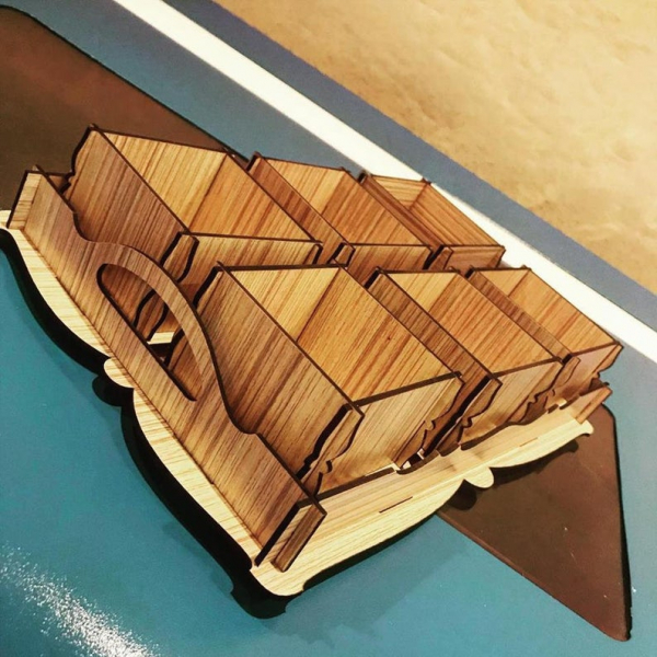 Set von Vasen für die Küche — Laser Cut Vector Template für 6-Fach-Organizer Set von Vasen für die Küche — Laser Cut Vector Template für 6-Fach-Organizer