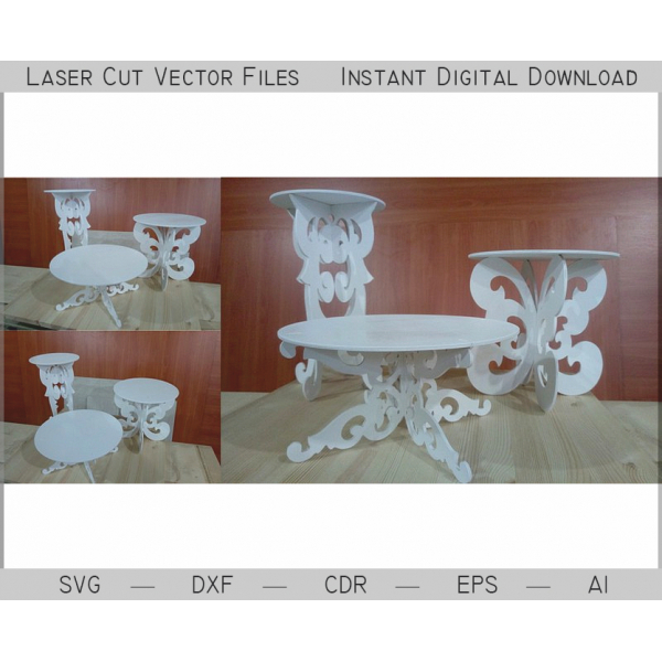 Cake Stand Laser Cut Vector Files — Decorative Cake Table Templates Cake Stand Laser Cut Vector Files — Decorative Cake Table Templates
