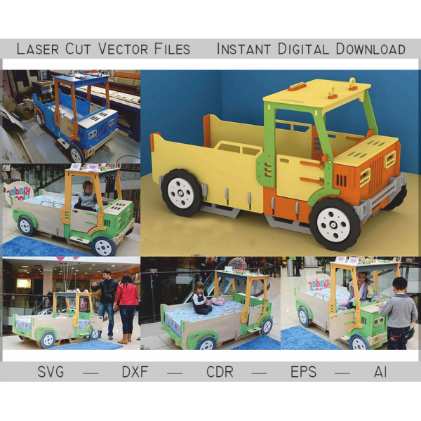 Pickup Truck Crib Laser Cut Vector File Pickup Truck Crib Laser Cut Vector File