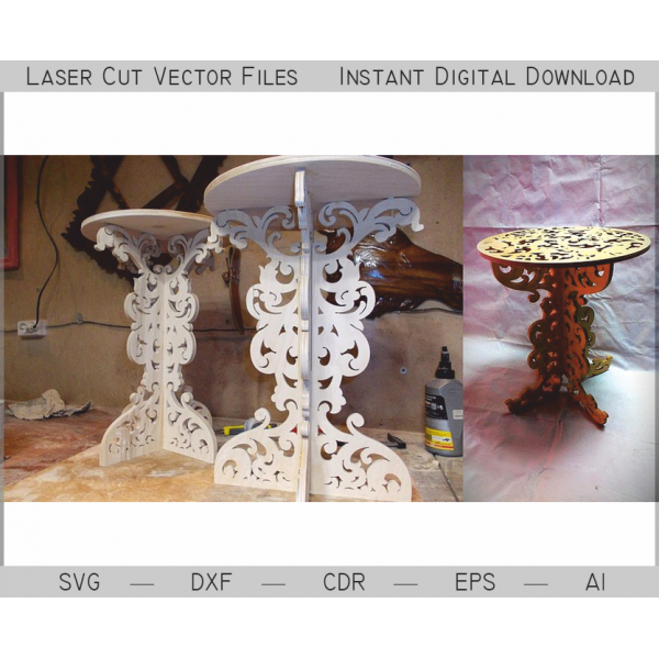Hiasan Meja Samping Kerawang File Vektor Potongan Laser (SVG DXF AI) Hiasan Meja Samping Kerawang File Vektor Potongan Laser (SVG DXF AI)