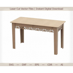 Bord med Skuffer - Laser Cut Vektor Skabelon