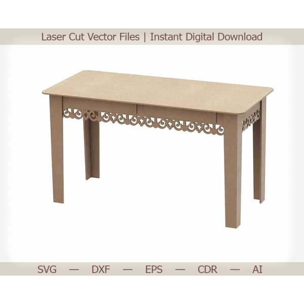 Taglio Laser Console Tabella File Vettoriale Decorativa con Cassetti Taglio Laser Console Tabella File Vettoriale Decorativa con Cassetti