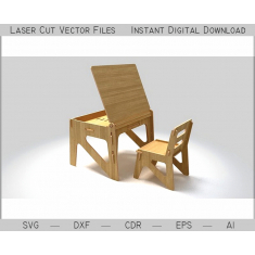 Children's Desk and Chair – Laser Cut Vector File