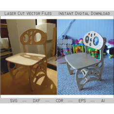 Children's Chair Laser-Cut Vector Template