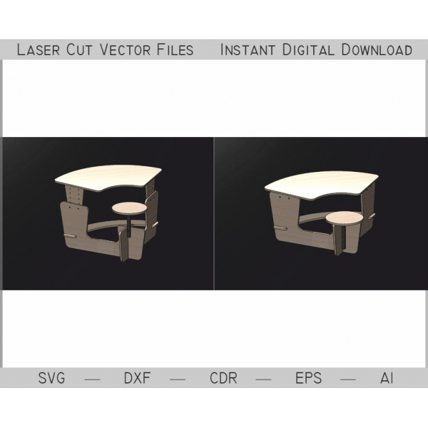 مدرسه میز با قابلیت تنظیم ارتفاع صندلی — لیزر برش فایل وکتور (SVG, DXF, AI) مدرسه میز با قابلیت تنظیم ارتفاع صندلی — لیزر برش فایل وکتور (SVG, DXF, AI)