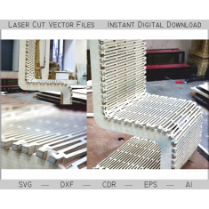 Intaglio Sedia In Compensato - Taglio Laser Modello Vettoriale