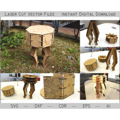 Åttakantig Pall Laser Cut Mall Vektor