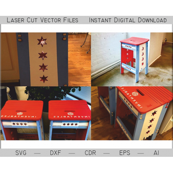 Chicago Star Chair Vector File for Laser Cutting