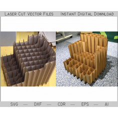 Parametrico Slot-Insieme Sedia - Taglio Laser Modello Vettoriale