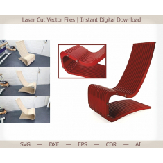 คลื่น Armchair เลเซอร์ตัดเว็กเตอแฟ้ม