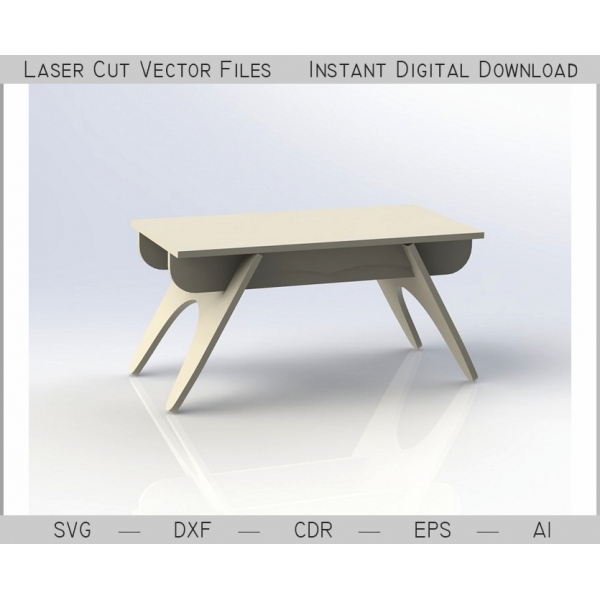 Modern Bench Laser Cut Vector File | SVG DXF AI EPS Modern Bench Laser Cut Vector File | SVG DXF AI EPS