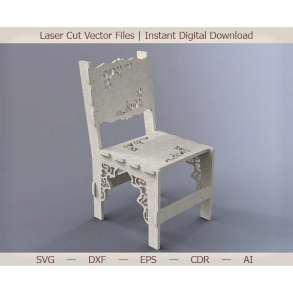Reich Verzierte Dekorative Stuhl Laser-Cut-Vektor-Datei Reich Verzierte Dekorative Stuhl Laser-Cut-Vektor-Datei