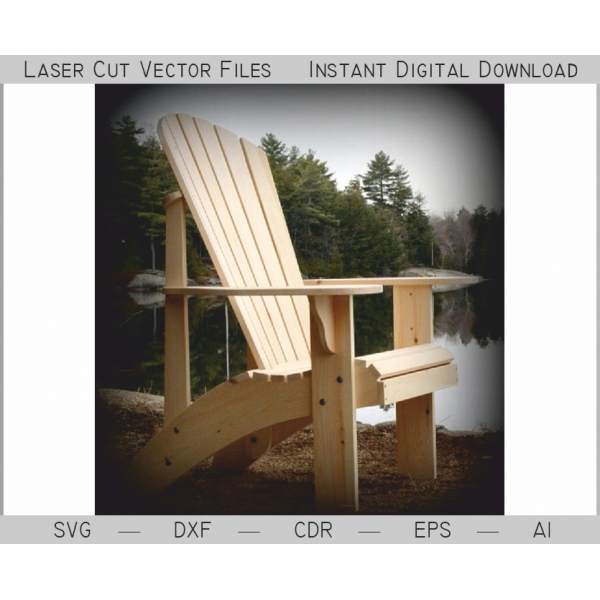 Adirondack صندلی برش لیزری وکتور قالب CNC و برش لیزری Adirondack صندلی برش لیزری وکتور قالب CNC و برش لیزری