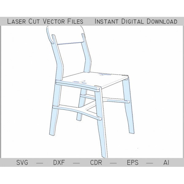เลเซอร์ตัดเก้าอี้เว็กเตอร์ต้นแบบ—Flatpack Plywood เก้าอี้ SVG เลเซอร์ตัดเก้าอี้เว็กเตอร์ต้นแบบ—Flatpack Plywood เก้าอี้ SVG