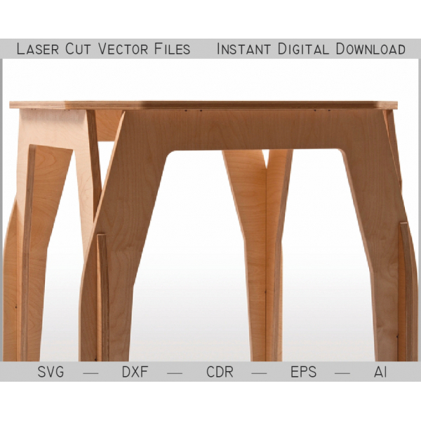 Modern Laser Cut Stool Vector Template — Instant Download Modern Laser Cut Stool Vector Template — Instant Download