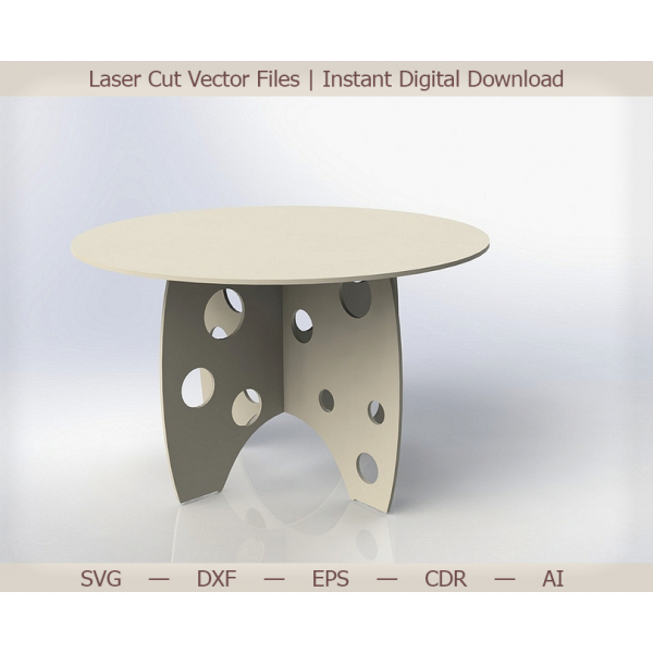 Perforate Scaun Rotund Tăiat Cu Laser Vector Șablon