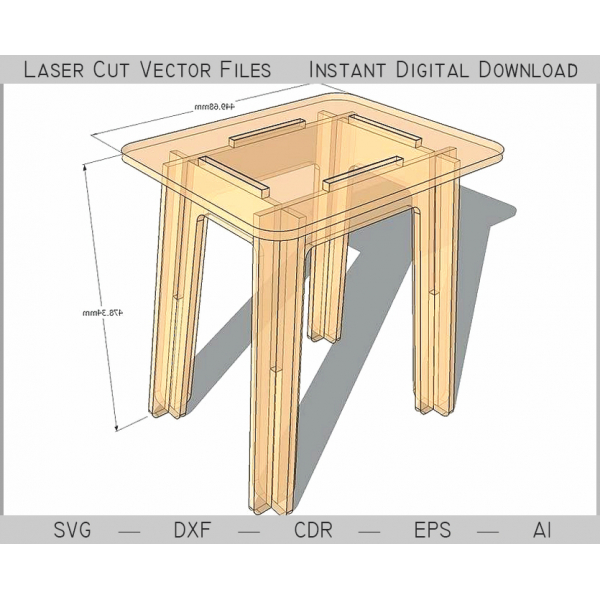 Laser Cut Stool Vector File — Instant Download (SVG, DXF, CDR) Laser Cut Stool Vector File — Instant Download (SVG, DXF, CDR)