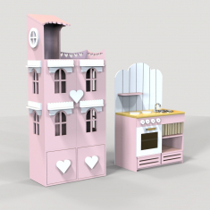 Miniatura Cucina Playset Vector Kit