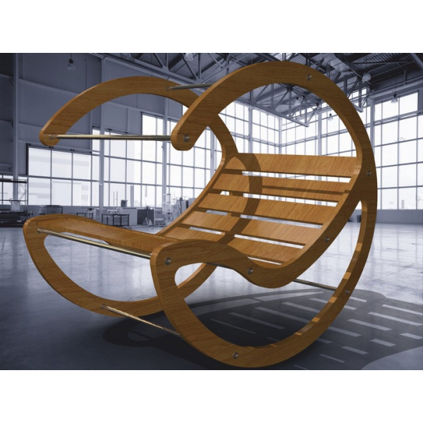 Modern Rocking Chair Vector Template for Laser Cutting