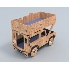 Jeep Camion Letto Tagliato A Laser Modello Vettoriale