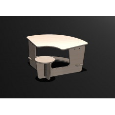 Compact Desk with Round Stool - Laser Cut Vector Template