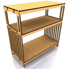 Boerentafel Met Een Laser Gesneden Sjabloon (3-Tier Plank) - Vector Bestand