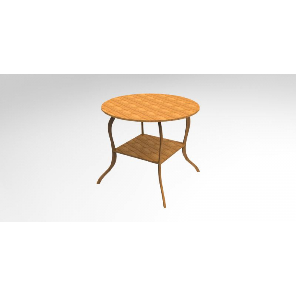 Round Table Vector for Laser Cutting — Curved Legs & Lower Shelf Round Table Vector for Laser Cutting — Curved Legs & Lower Shelf