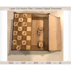 Folding Chess & Checkers Travel Box — Laser Cut Vector File