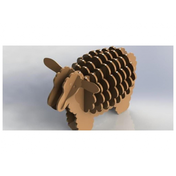 Ram 3D Laser Rez Vektor Šablon - 3D Ovce Model Ram 3D Laser Rez Vektor Šablon - 3D Ovce Model