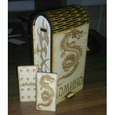 Dominoes Laser Cut Vector - Dragon Domino Set & Sliding Box