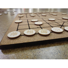Xiangqi (චීන චෙස්) ලේසර් කැපීම දෛශික කට්ටලය මණ්ඩලය + කෑලි