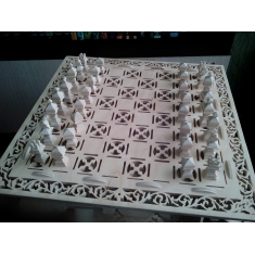 华丽的国际象棋棋盘&amp;件的激光切割矢量