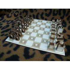 几何国际象棋-激光器切割的矢量模板