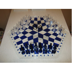 三个球员的六角形的国际象棋棋盘的激光切割文件