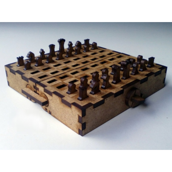 Přenosné Šachy Box Laser Cut Vektor Šablona Přenosné Šachy Box Laser Cut Vektor Šablona