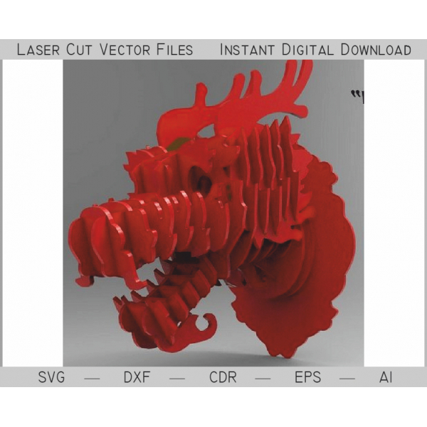 Templat Vektor Trofi Dinding Berlapis Kepala Naga 3D Templat Vektor Trofi Dinding Berlapis Kepala Naga 3D