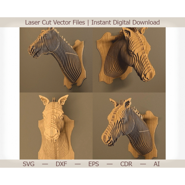 Layered Horse Head Laser Cut Vector Template Layered Horse Head Laser Cut Vector Template